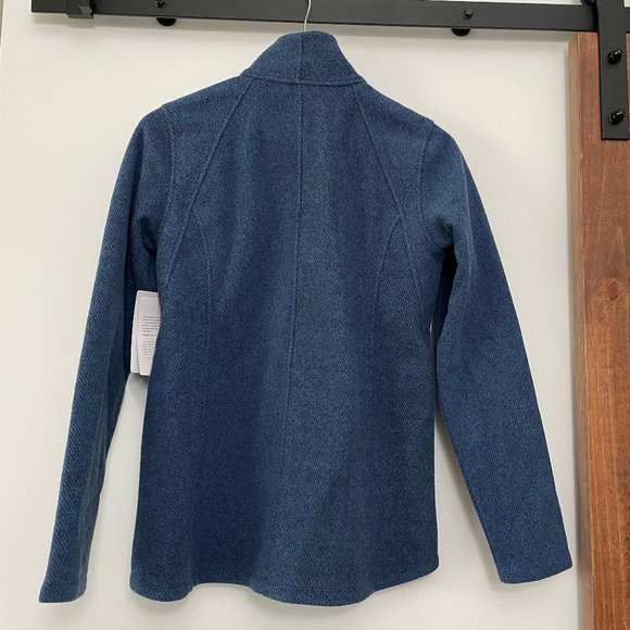 Athleta Stroll Fleece Full Zip Women's Sweatshirt S - Chrome Blue - Picture 4 of 8